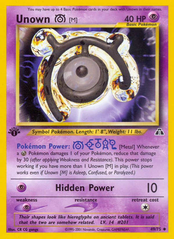 Unown [M] (49/75) [Neo Discovery 1st Edition] | Play N Trade Winnipeg