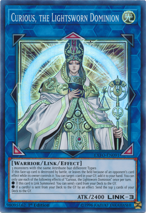 Curious, the Lightsworn Dominion [EXFO-EN091] Super Rare | Play N Trade Winnipeg