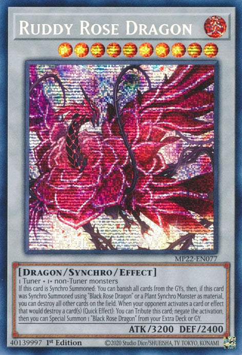 Ruddy Rose Dragon [MP22-EN077] Prismatic Secret Rare | Play N Trade Winnipeg