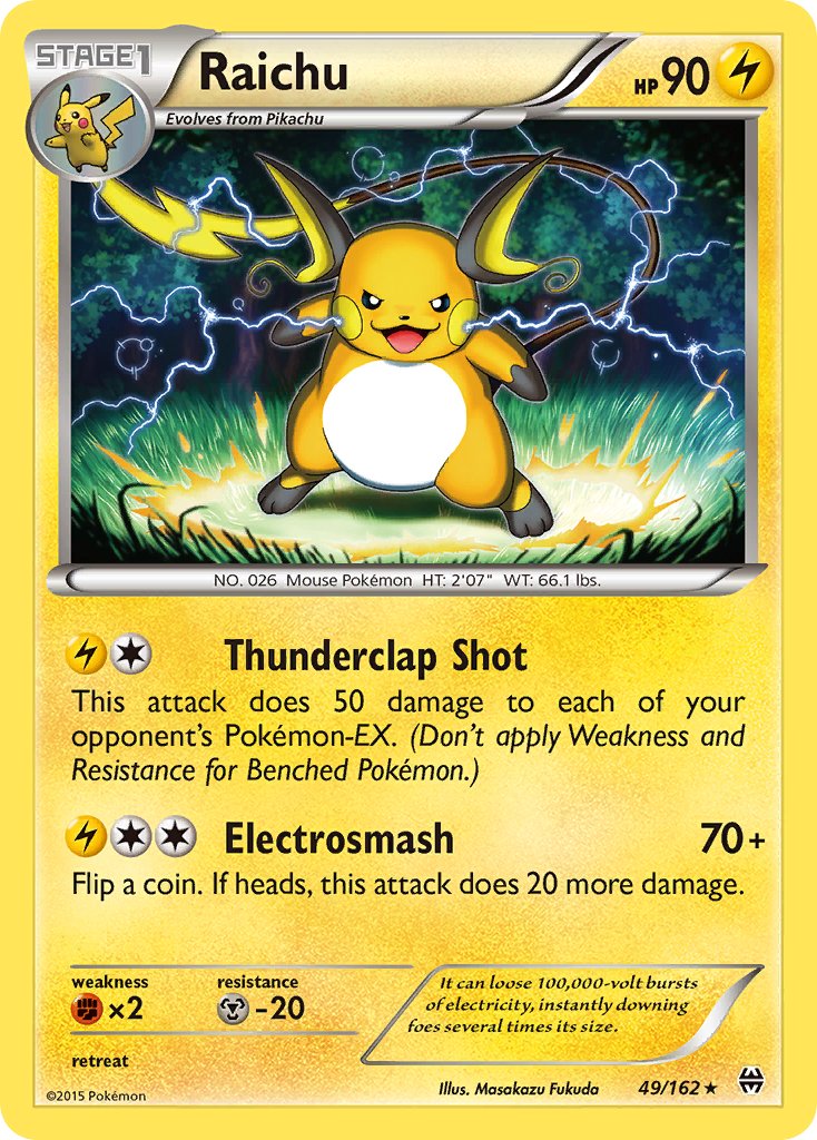 Raichu (49/162) (Theme Deck Exclusive) [XY: BREAKthrough] | Play N Trade Winnipeg