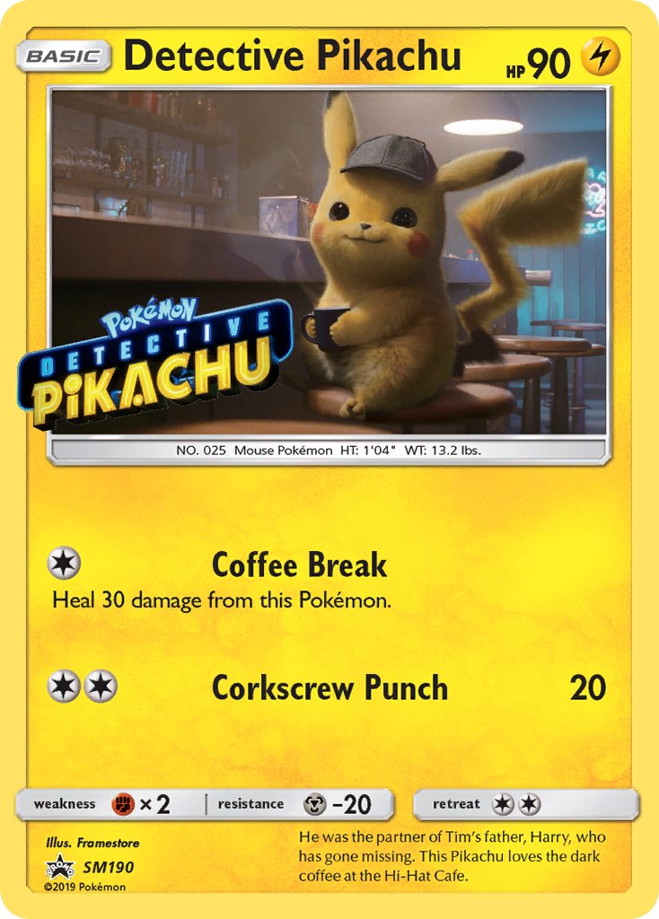 Detective Pikachu (SM190) (Stamped) [Sun & Moon: Black Star Promos] | Play N Trade Winnipeg