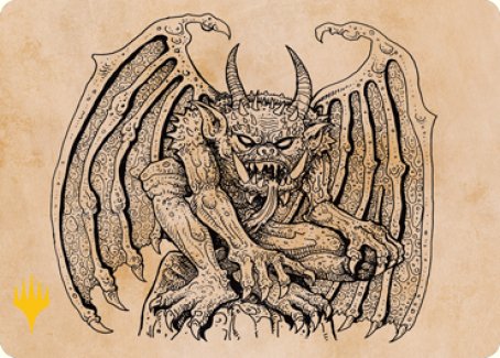 Cloister Gargoyle (Showcase) Art Card (Gold-Stamped Signature) [Dungeons & Dragons: Adventures in the Forgotten Realms Art Series] | Play N Trade Winnipeg