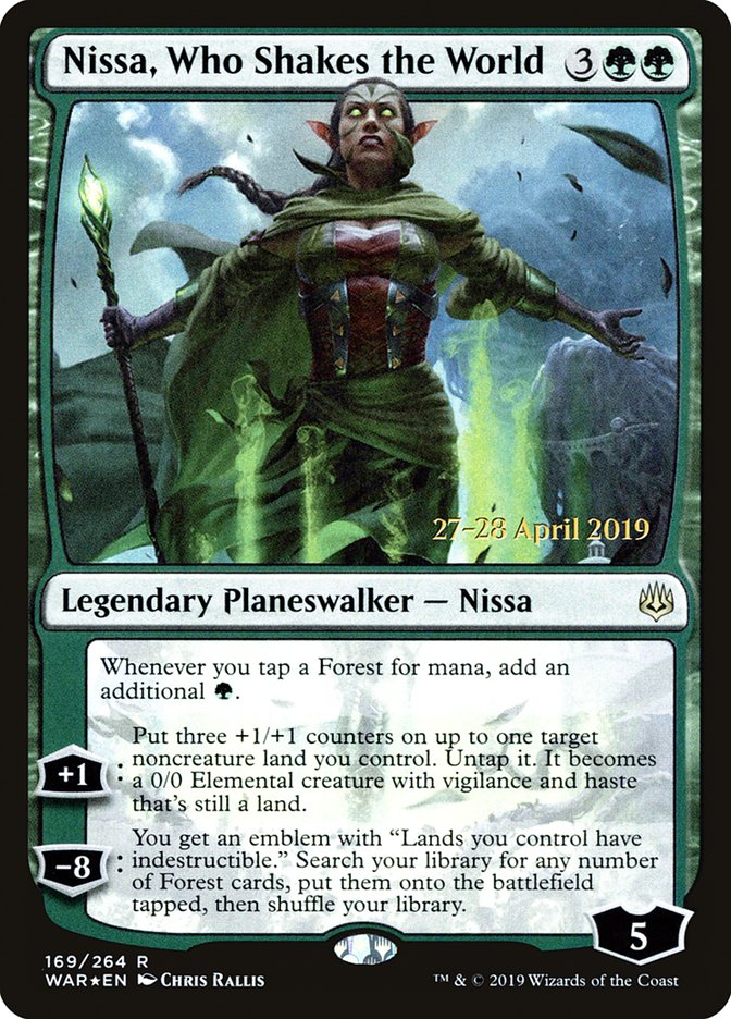 Nissa, Who Shakes the World  [War of the Spark Prerelease Promos] | Play N Trade Winnipeg