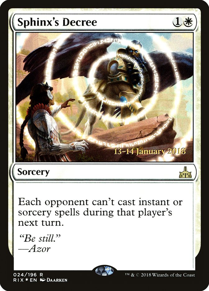 Sphinx's Decree [Rivals of Ixalan Prerelease Promos] | Play N Trade Winnipeg