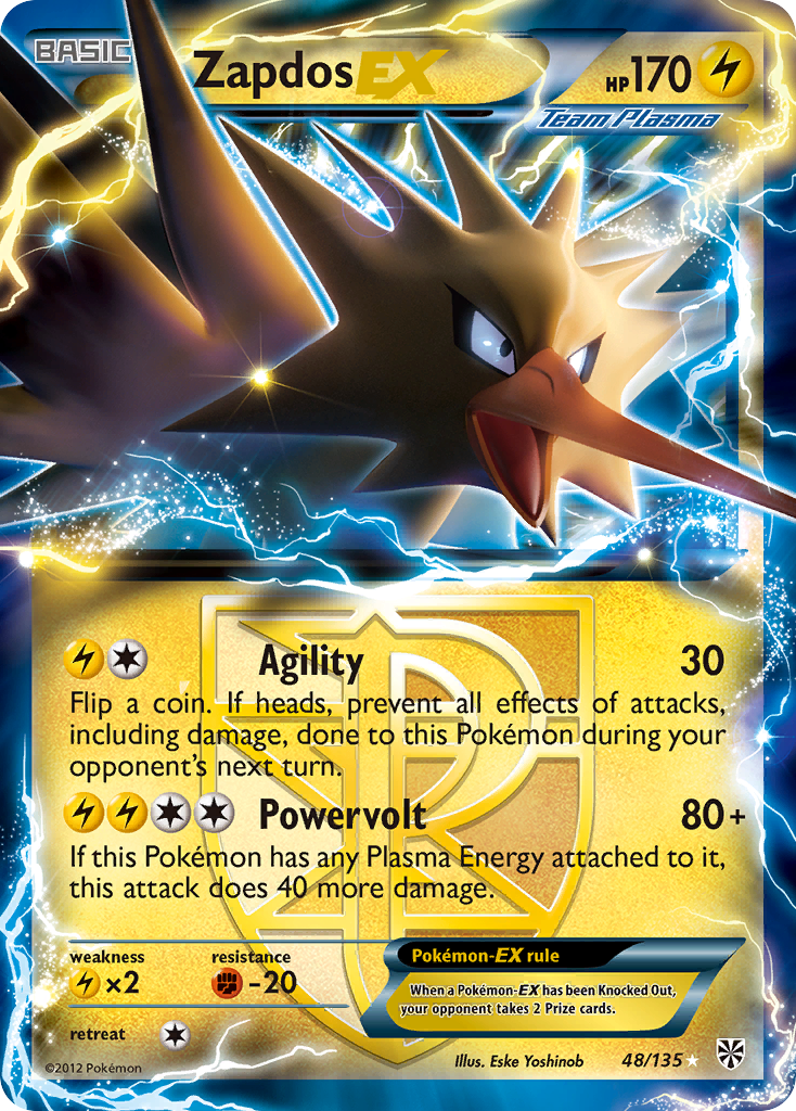 Zapdos EX (48/135) [Black & White: Plasma Storm] | Play N Trade Winnipeg