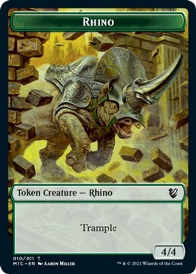 Rhino // Wolf Double-sided Token [Innistrad: Midnight Hunt Commander] | Play N Trade Winnipeg