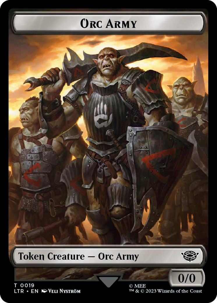 Orc Army (0019) // Food (0022) Double-Sided Token (Surge Foil) [The Lord of the Rings: Tales of Middle-Earth Tokens] | Play N Trade Winnipeg