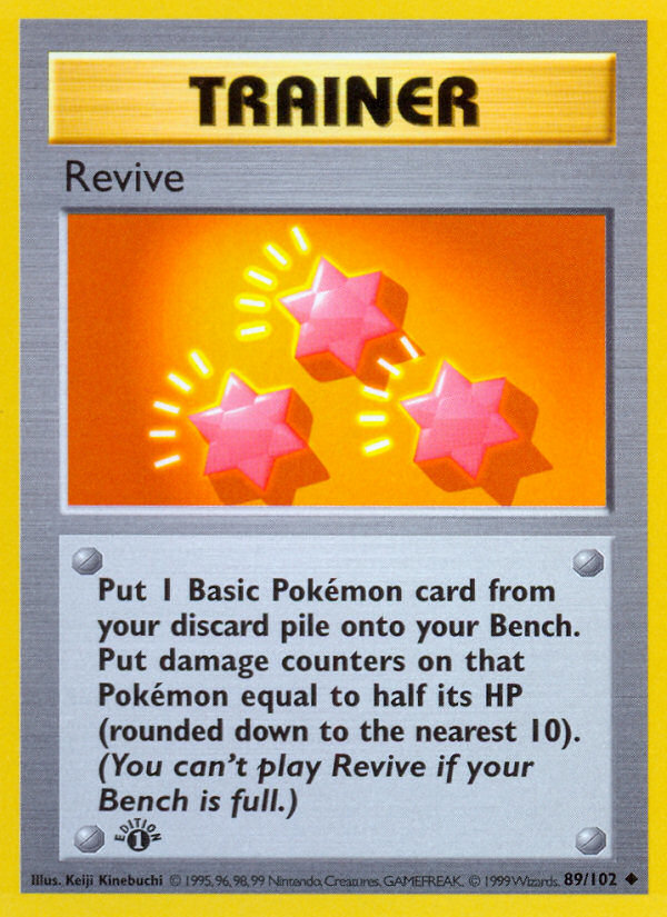 Revive (89/102) (Shadowless) [Base Set 1st Edition] | Play N Trade Winnipeg