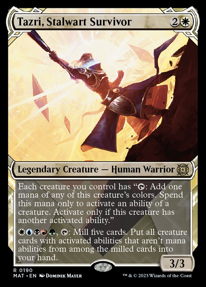 Tazri, Stalwart Survivor (Showcase Halo Foil) [March of the Machine: The Aftermath] | Play N Trade Winnipeg