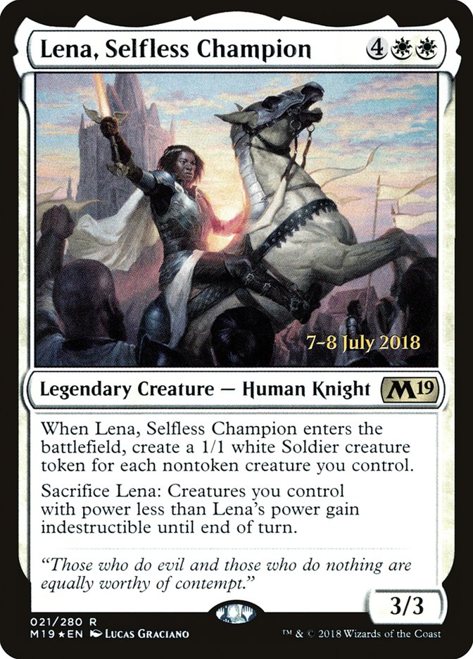 Lena, Selfless Champion  [Core Set 2019 Prerelease Promos] | Play N Trade Winnipeg