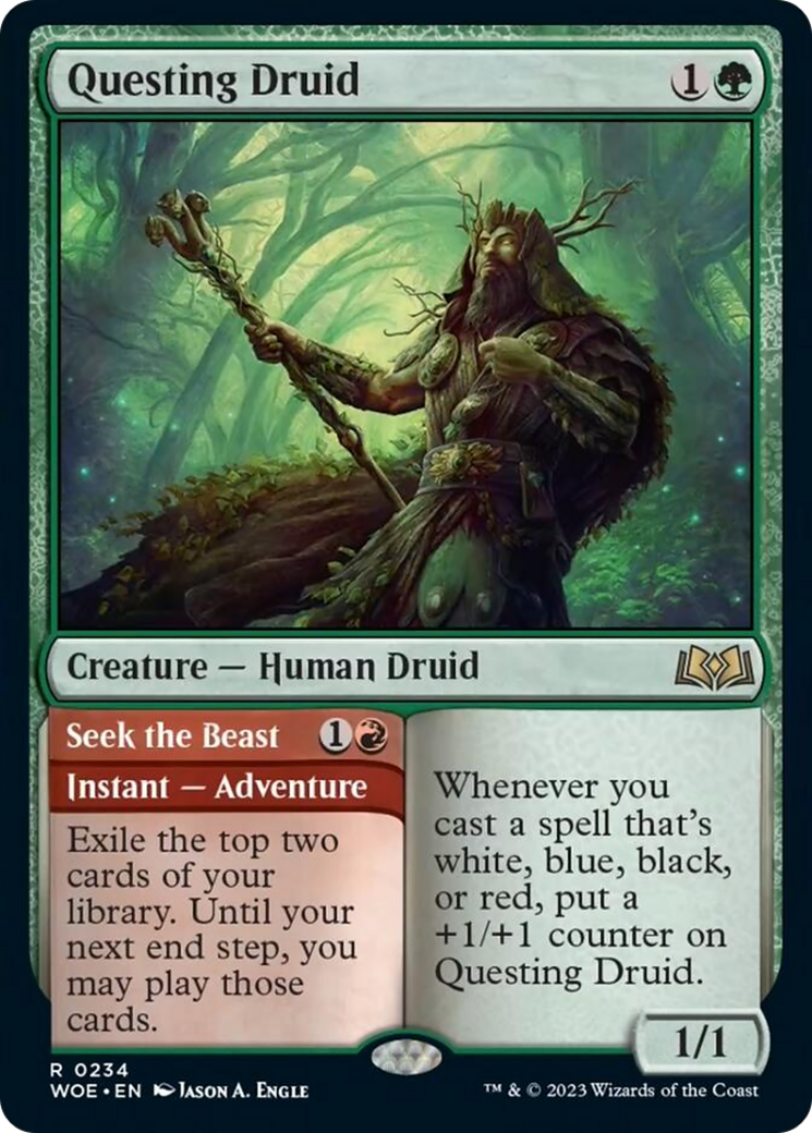 Questing Druid // Seek the Beast [Wilds of Eldraine] | Play N Trade Winnipeg