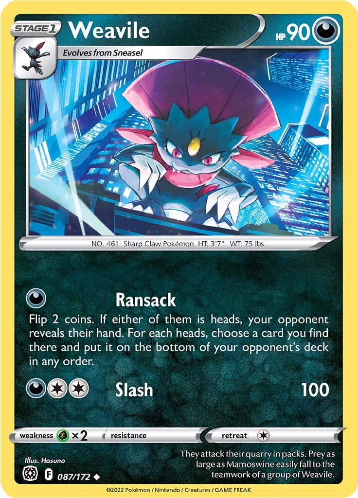 Weavile (087/172) [Sword & Shield: Brilliant Stars] | Play N Trade Winnipeg