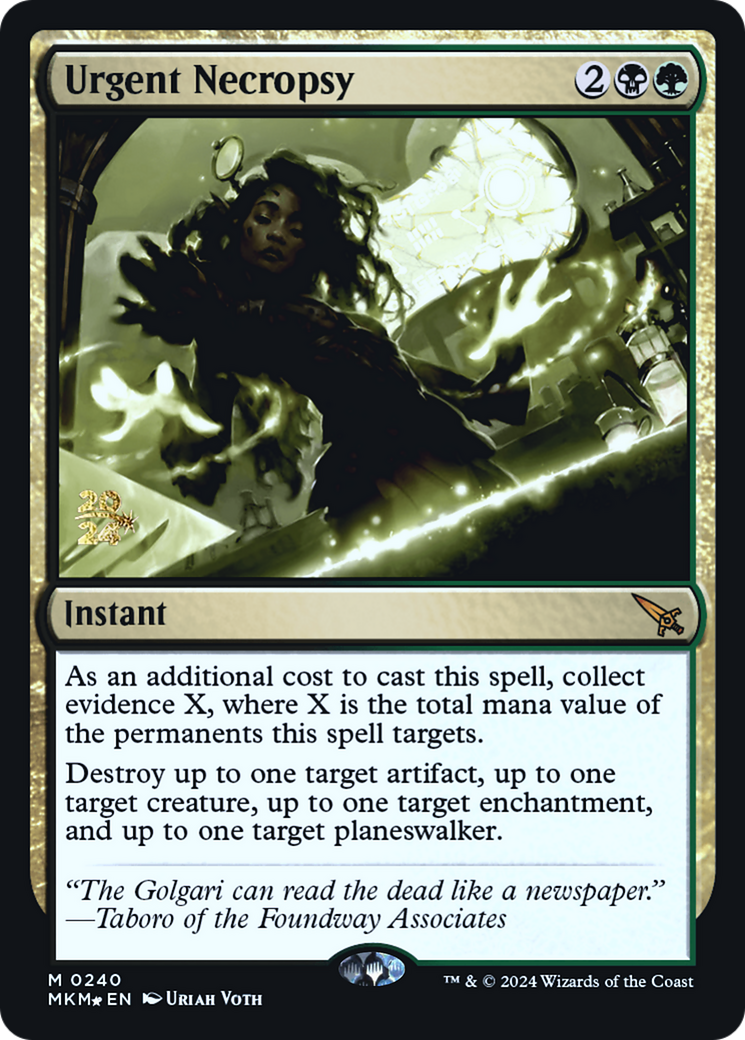 Urgent Necropsy [Murders at Karlov Manor Prerelease Promos] | Play N Trade Winnipeg