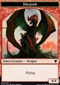 Dragon (006) // Gold (010) Double-sided Token [Commander 2017 Tokens] | Play N Trade Winnipeg