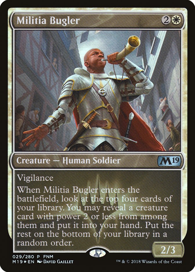 Militia Bugler (FNM) [Core Set 2019 Promos] | Play N Trade Winnipeg