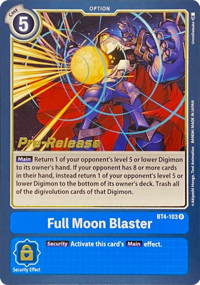 Full Moon Blaster [BT4-103] [Great Legend Pre-Release Promos] | Play N Trade Winnipeg