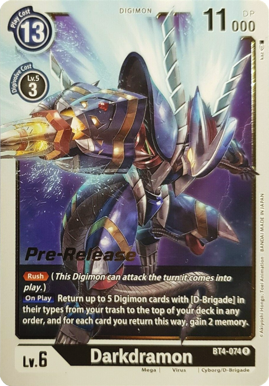 Darkdramon [BT4-074] [Great Legend Pre-Release Promos] | Play N Trade Winnipeg