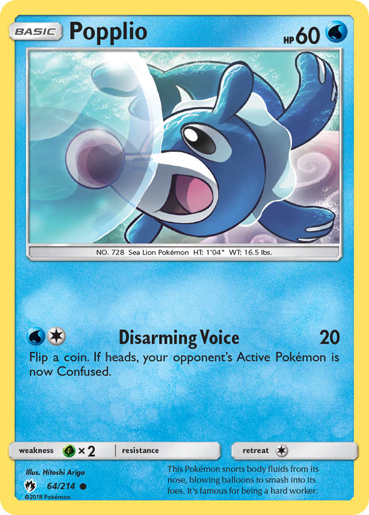 Popplio (64/214) [Sun & Moon: Lost Thunder] | Play N Trade Winnipeg