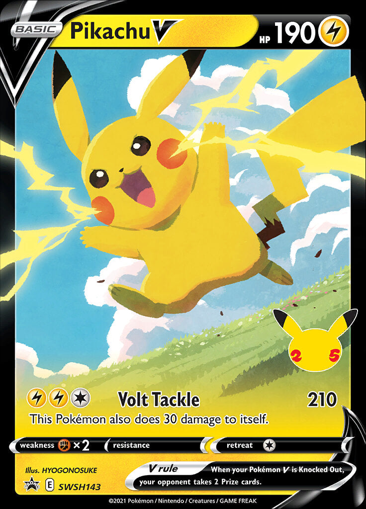 Pikachu V (SWSH143) (Celebrations) [Sword & Shield: Black Star Promos] | Play N Trade Winnipeg