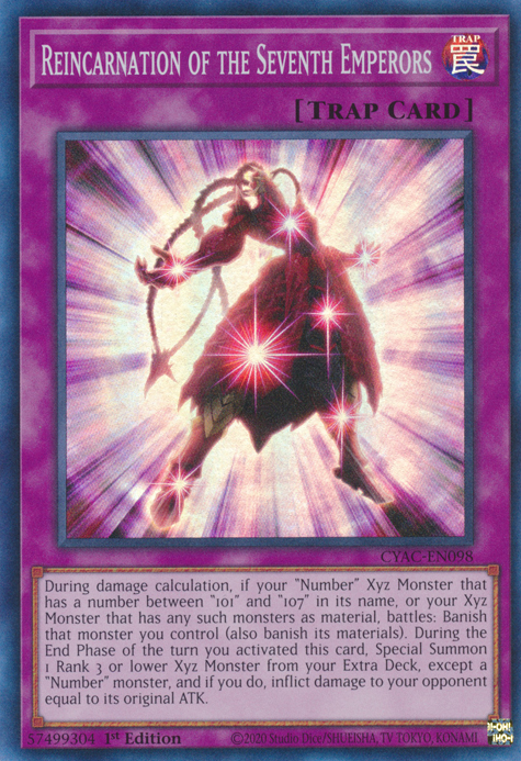 Reincarnation of the Seventh Emperors [CYAC-EN098] Super Rare | Play N Trade Winnipeg