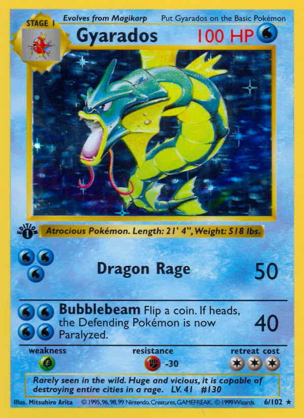 Gyarados (6/102) (Shadowless) [Base Set 1st Edition] | Play N Trade Winnipeg