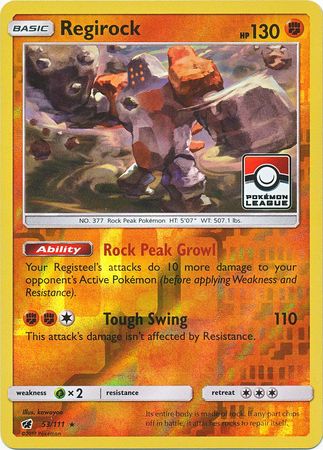 Regirock (53/111) (League Promo) [Sun & Moon: Crimson Invasion] | Play N Trade Winnipeg