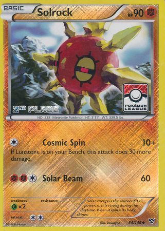 Solrock (64/146) (2nd Place League Challenge Promo) [XY: Base Set] | Play N Trade Winnipeg