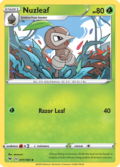 Nuzleaf (011/185) [Sword & Shield: Vivid Voltage] | Play N Trade Winnipeg