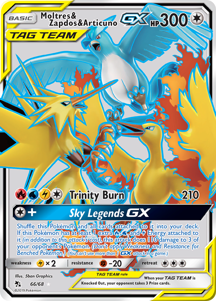 Moltres & Zapdos & Articuno GX (66/68) [Sun & Moon: Hidden Fates] | Play N Trade Winnipeg