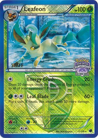 Leafeon (11/116) (States Championship Promo Staff) [Black & White: Plasma Freeze] | Play N Trade Winnipeg