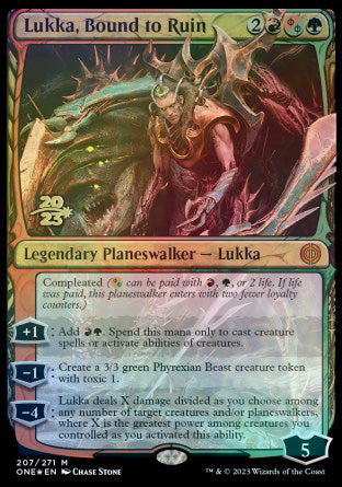 Lukka, Bound to Ruin [Phyrexia: All Will Be One Prerelease Promos] | Play N Trade Winnipeg