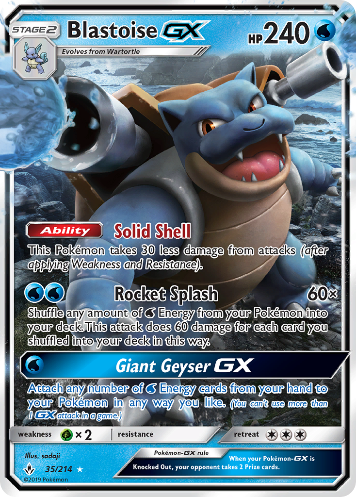 Blastoise GX (35/214) [Sun & Moon: Unbroken Bonds] | Play N Trade Winnipeg