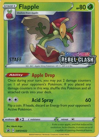 Flapple (SWSH022) (Staff Prerelease Promo) [Sword & Shield: Black Star Promos] | Play N Trade Winnipeg