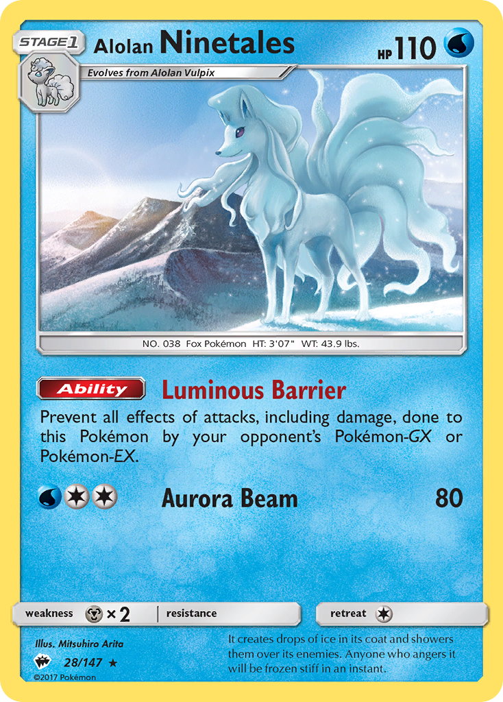 Alolan Ninetales (28/147) [Sun & Moon: Burning Shadows] | Play N Trade Winnipeg