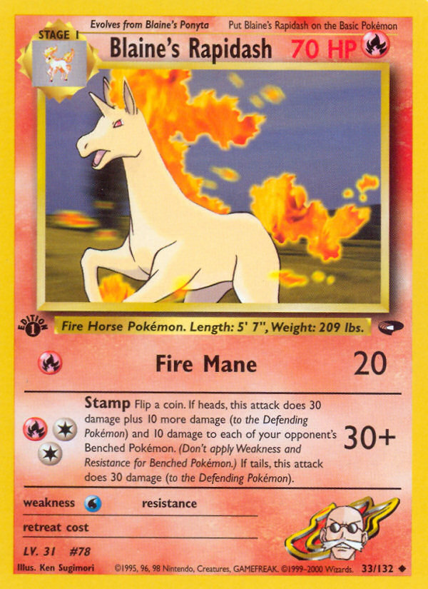 Blaine's Rapidash (33/132) [Gym Challenge 1st Edition] | Play N Trade Winnipeg