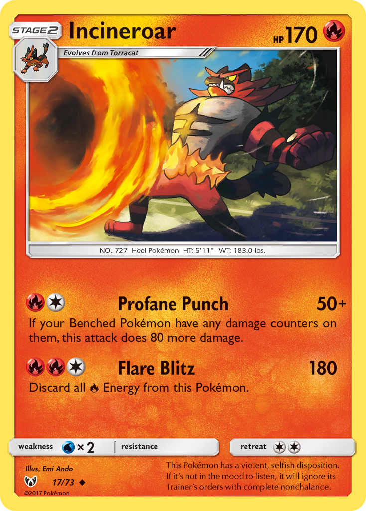 Incineroar (17/73) [Sun & Moon: Shining Legends] | Play N Trade Winnipeg