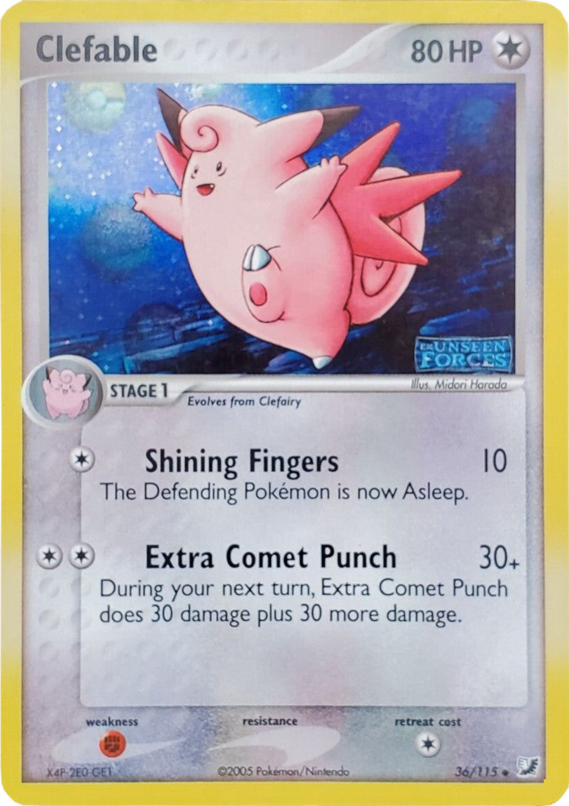 Clefable (36/115) (Stamped) [EX: Unseen Forces] | Play N Trade Winnipeg