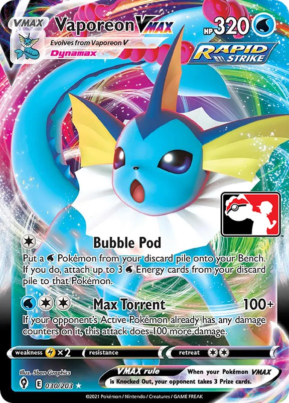 Vaporeon VMAX (030/203) [Prize Pack Series One] | Play N Trade Winnipeg