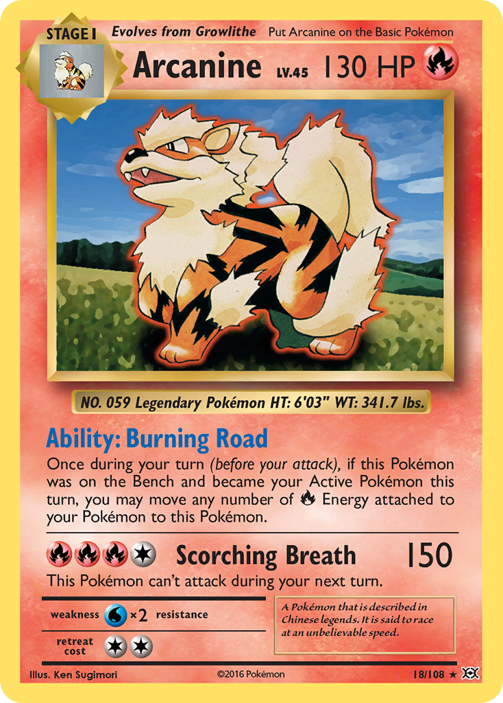 Arcanine (18/108) [XY: Evolutions] | Play N Trade Winnipeg