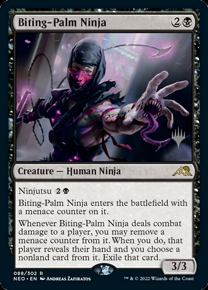 Biting-Palm Ninja (Promo Pack) [Kamigawa: Neon Dynasty Promos] | Play N Trade Winnipeg