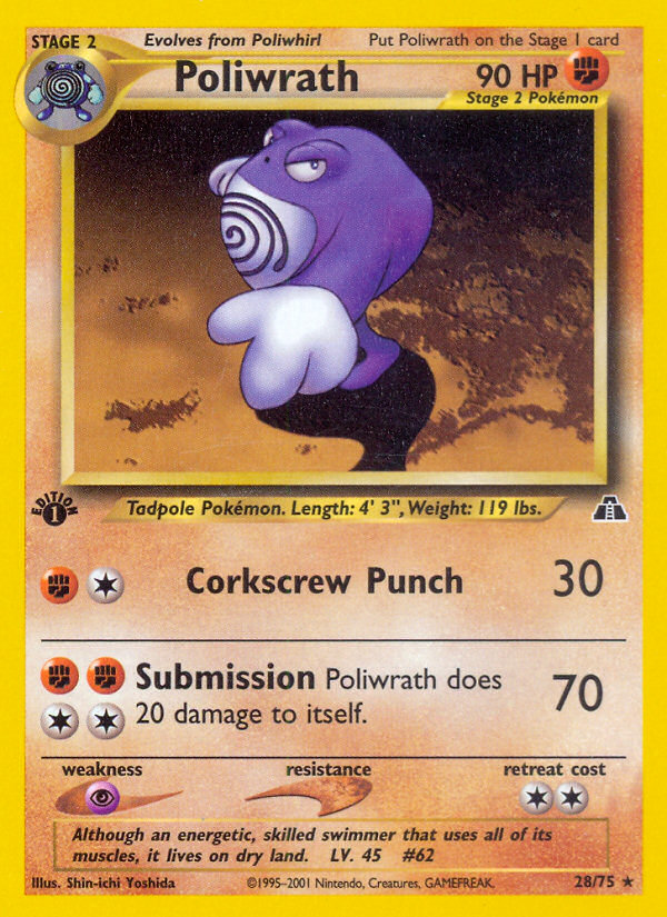 Poliwrath (28/75) [Neo Discovery 1st Edition] | Play N Trade Winnipeg