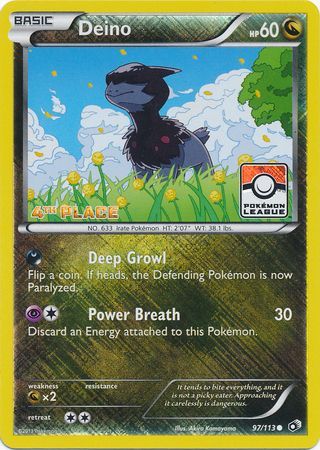 Deino (97/113) (League Promo 4th Place) [Black & White: Legendary Treasures] | Play N Trade Winnipeg