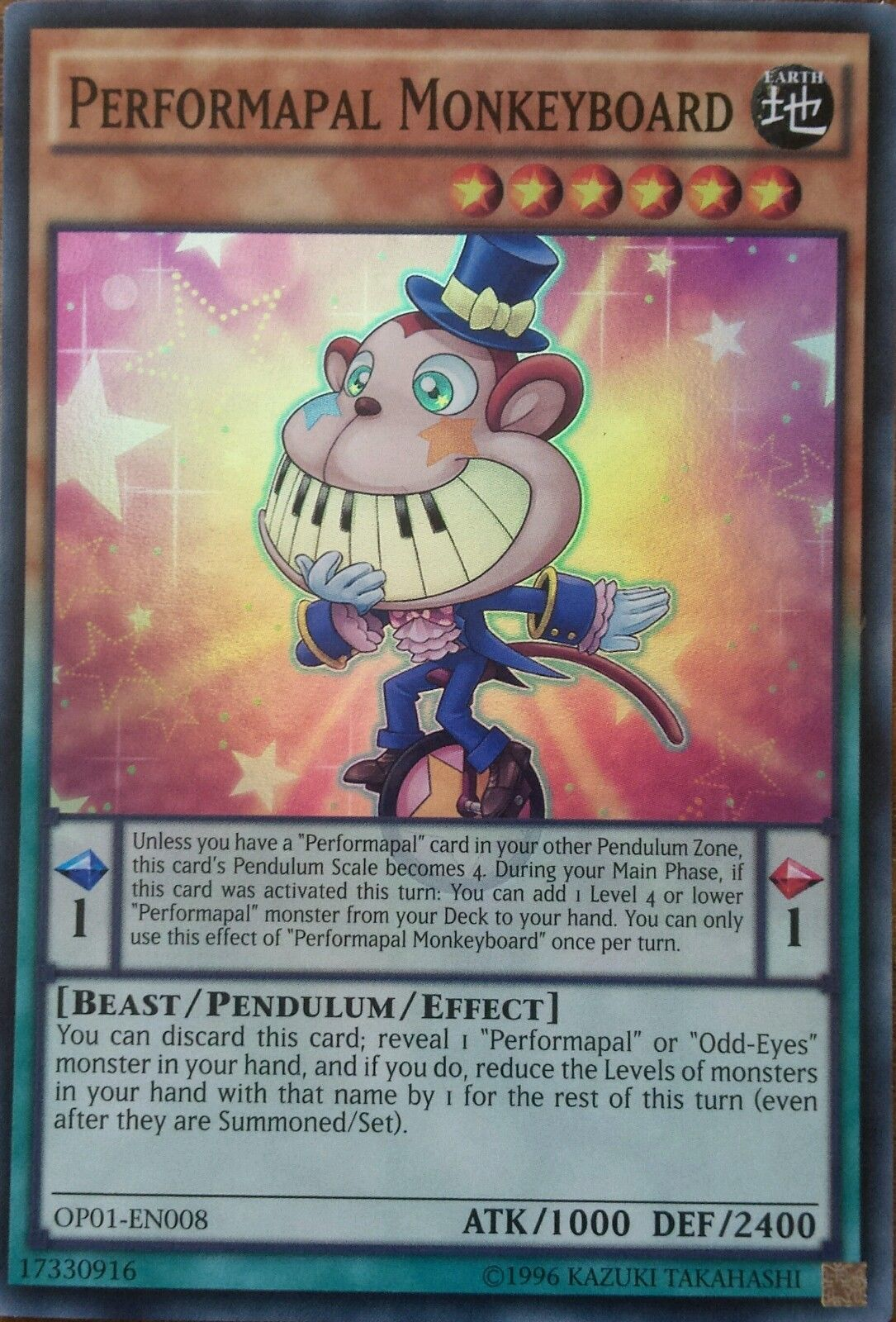 Performapal Monkeyboard [OP01-EN008] Super Rare | Play N Trade Winnipeg