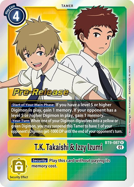 T.K. Takaishi & Izzy Izumi [BT9-087] [X Record Pre-Release Promos] | Play N Trade Winnipeg