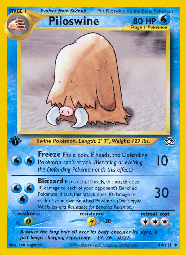 Piloswine (44/111) [Neo Genesis 1st Edition] | Play N Trade Winnipeg