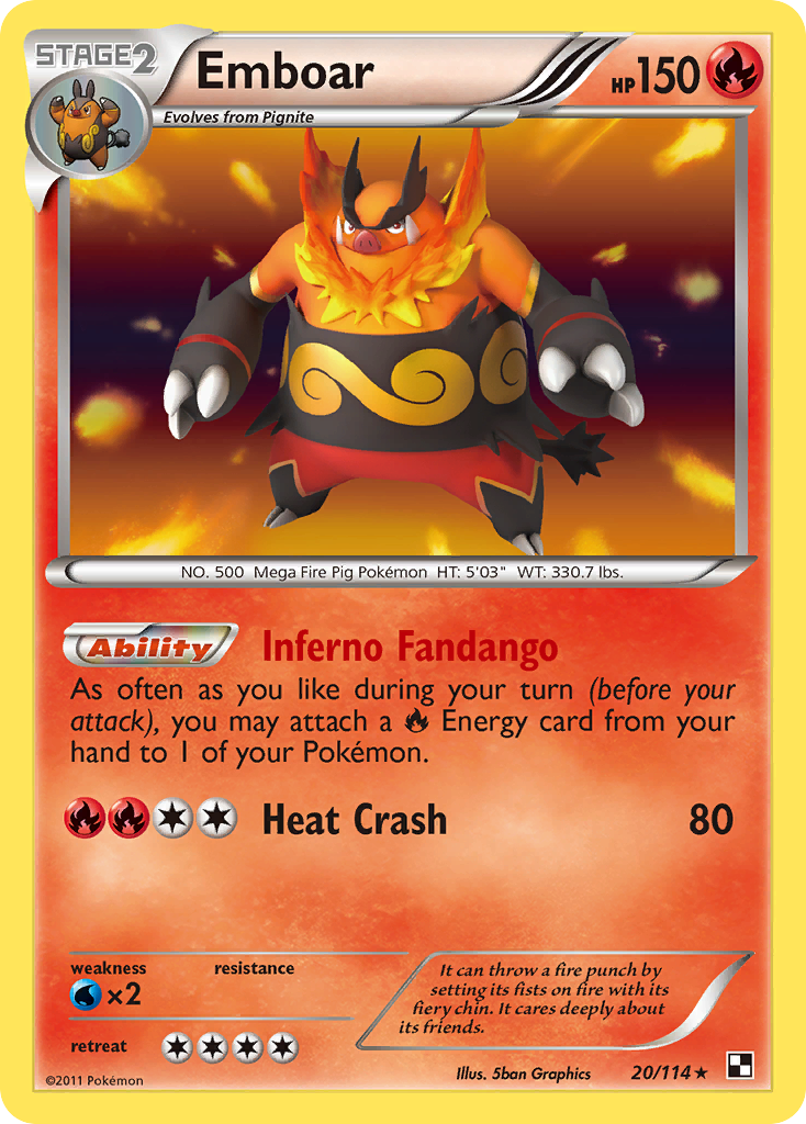 Emboar (20/114) [Black & White: Base Set] | Play N Trade Winnipeg