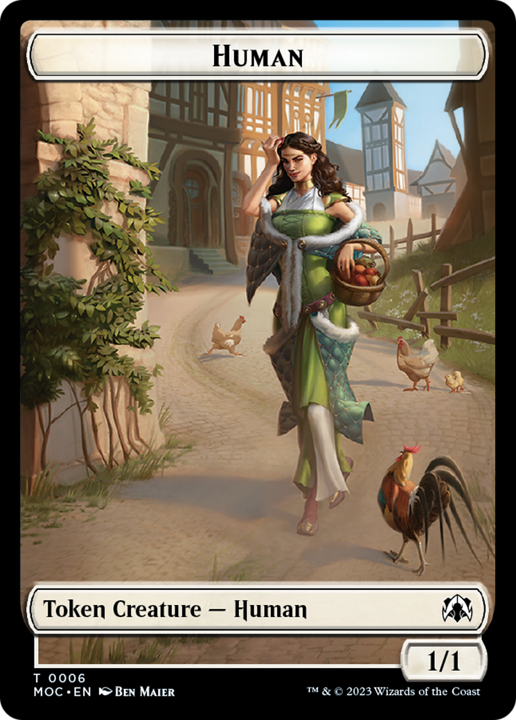 Zombie Knight // Human (6) Double-Sided Token [March of the Machine Commander Tokens] | Play N Trade Winnipeg