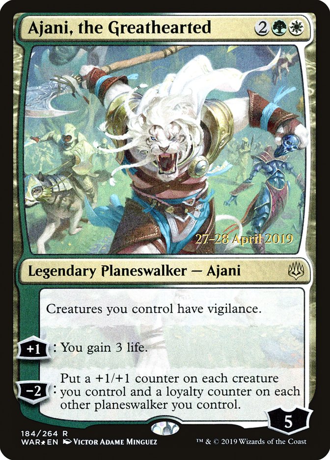 Ajani, the Greathearted  [War of the Spark Prerelease Promos] | Play N Trade Winnipeg