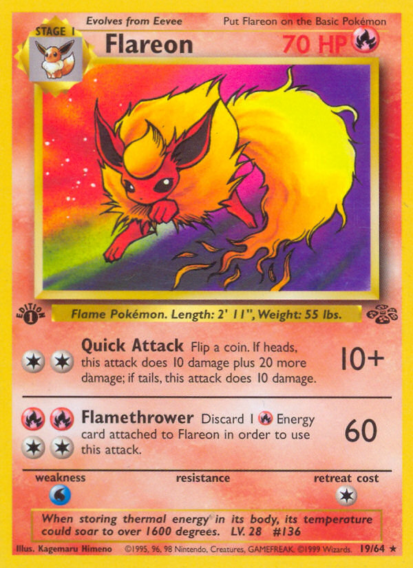 Flareon (19/64) [Jungle 1st Edition] | Play N Trade Winnipeg