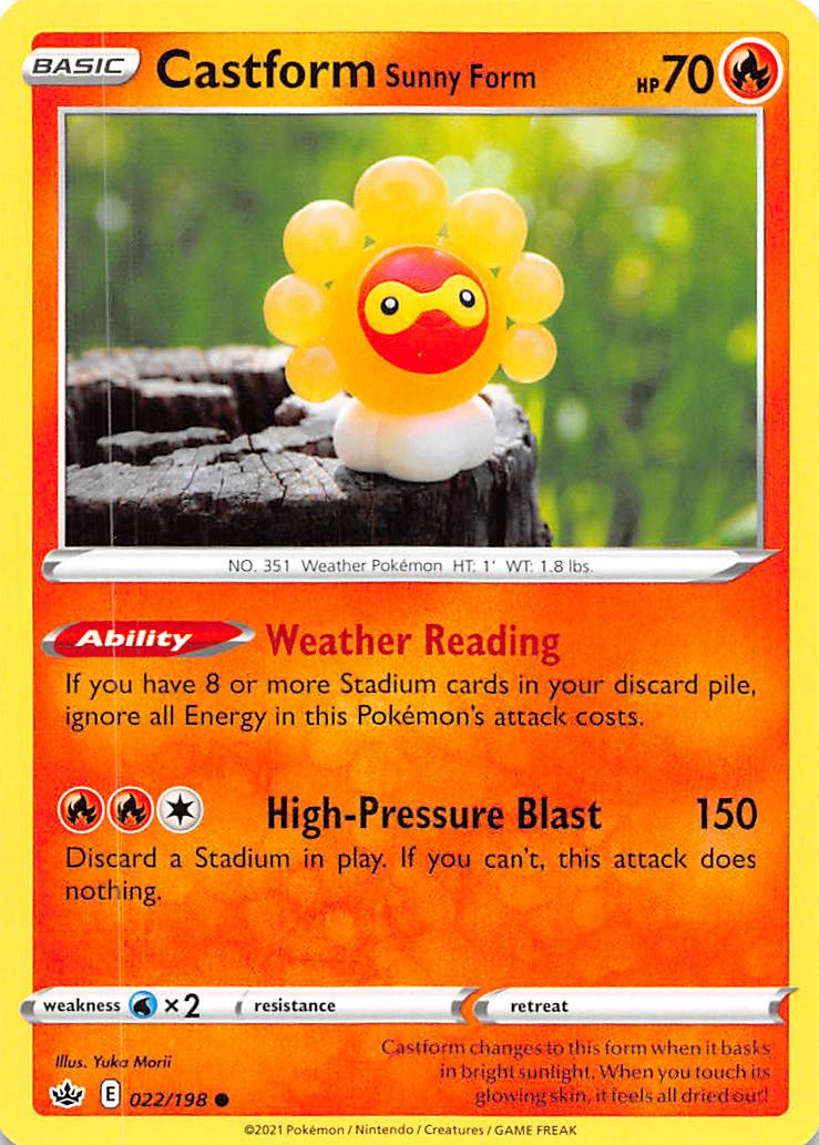 Castform Sunny Form (022/198) [Sword & Shield: Chilling Reign] | Play N Trade Winnipeg